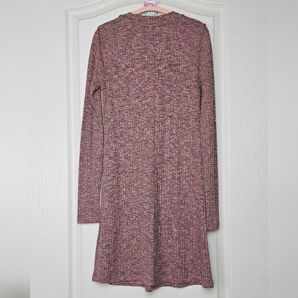 Womens Topshop Ribbed Long Sleeve Tunic Sweater Dress Mini US2 Mauve - Picture 3 of 7